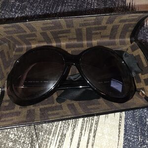 Black FENDI Designer Sunglasses. Gently Worn In Good Condition